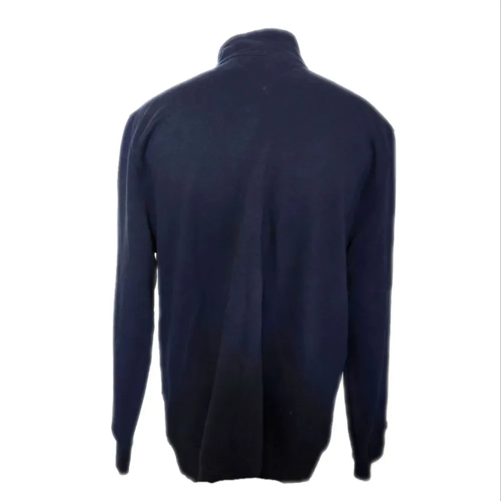 Tommy Hilfiger navy blue full zip front sweater, 60% cotton, size XL